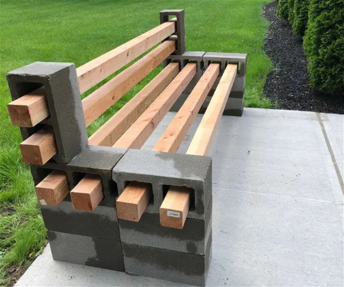 Diy concrete bench