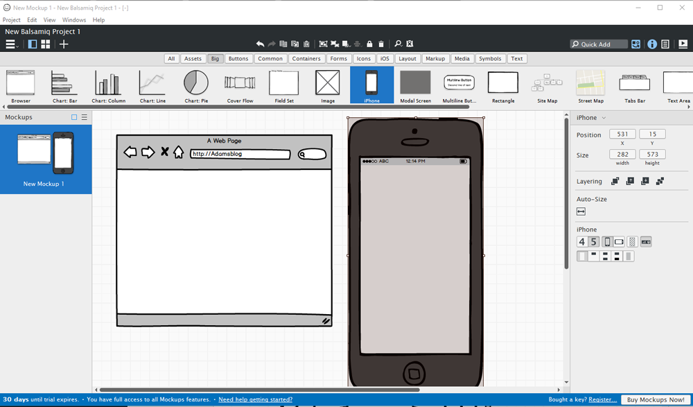 Balsamiq mockups